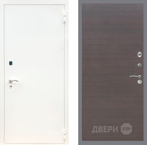 Входная металлическая Дверь Рекс (REX) 1А Белая шагрень GL венге поперечный в Рузе