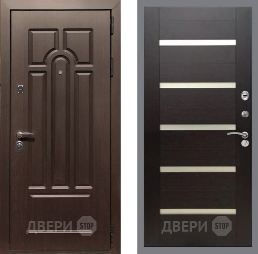 Входная металлическая Дверь Рекс (REX) Эврика СБ-14 стекло белое венге поперечный в Рузе