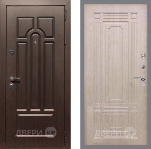 Входная металлическая Дверь Рекс (REX) Эврика FL-2 Беленый дуб в Рузе