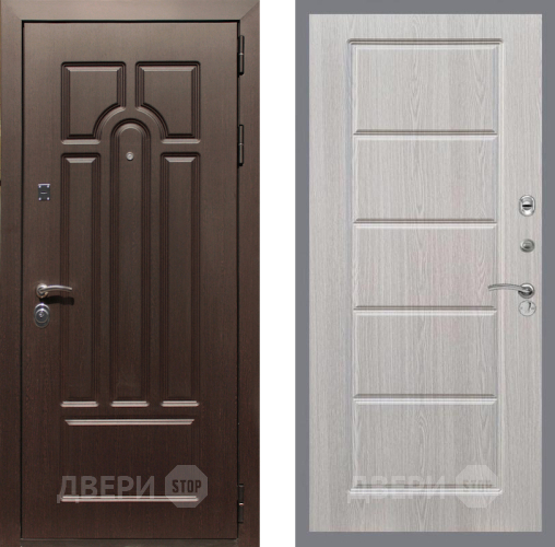 Входная металлическая Дверь Рекс (REX) Эврика FL-39 Беленый дуб в Рузе