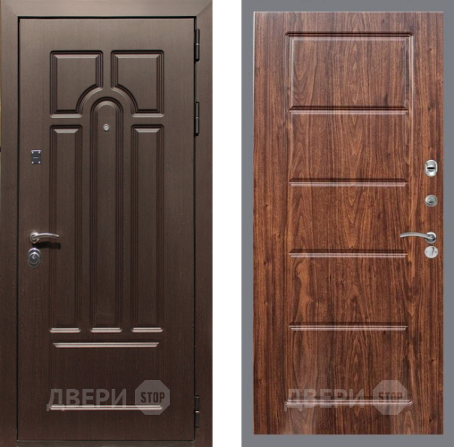 Входная металлическая Дверь Рекс (REX) Эврика FL-39 орех тисненый в Рузе