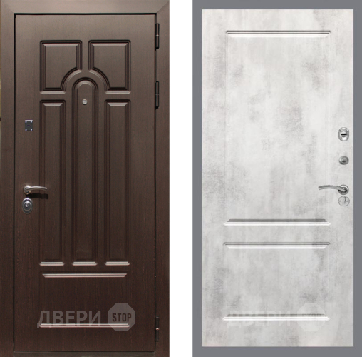 Входная металлическая Дверь Рекс (REX) Эврика FL-117 Бетон светлый в Рузе