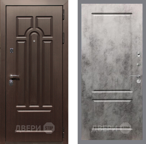 Входная металлическая Дверь Рекс (REX) Эврика FL-117 Бетон темный в Рузе