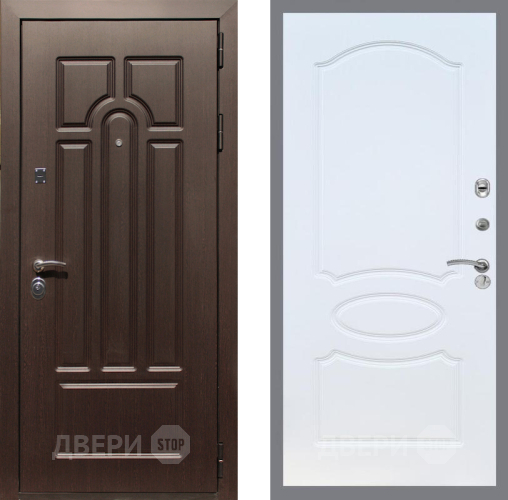 Входная металлическая Дверь Рекс (REX) Эврика FL-128 Белый ясень в Рузе