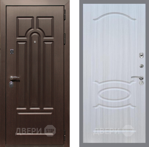 Входная металлическая Дверь Рекс (REX) Эврика FL-128 Сандал белый в Рузе