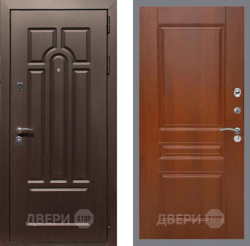 Входная металлическая Дверь Рекс (REX) Эврика FL-243 Итальянский орех в Рузе