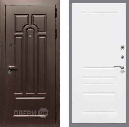 Входная металлическая Дверь Рекс (REX) Эврика FL-243 Силк Сноу в Рузе