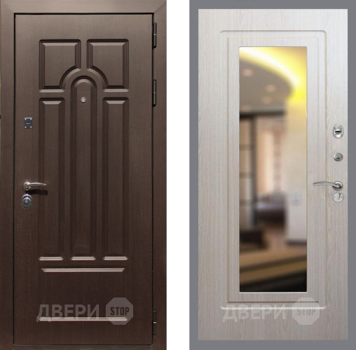 Входная металлическая Дверь Рекс (REX) Эврика FLZ-120 Беленый дуб в Рузе