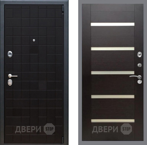 Входная металлическая Дверь Рекс (REX) 12 СБ-14 стекло белое венге поперечный в Рузе