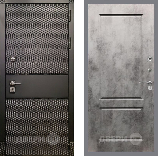 Входная металлическая Дверь Рекс (REX) 15 Черный Кварц FL-117 Бетон темный в Рузе