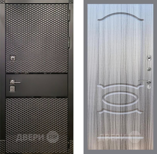 Входная металлическая Дверь Рекс (REX) 15 Черный Кварц FL-128 Сандал грей в Рузе