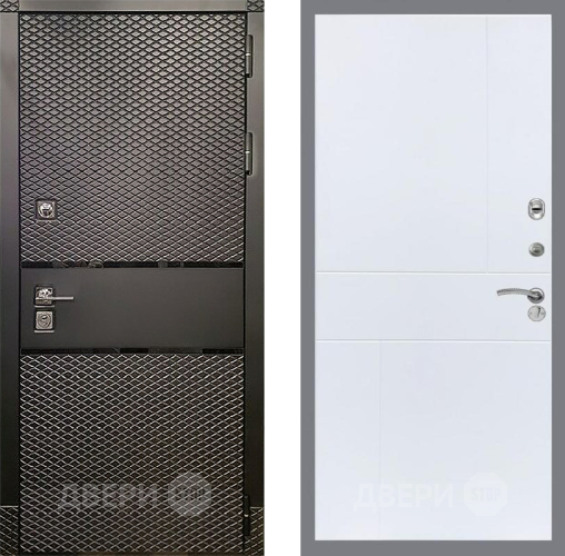 Входная металлическая Дверь Рекс (REX) 15 Черный Кварц FL-290 Силк Сноу в Рузе