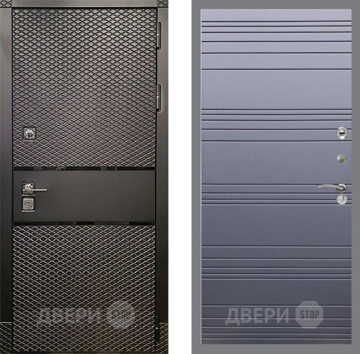 Входная металлическая Дверь Рекс (REX) 15 Черный Кварц Line Силк титан в Рузе