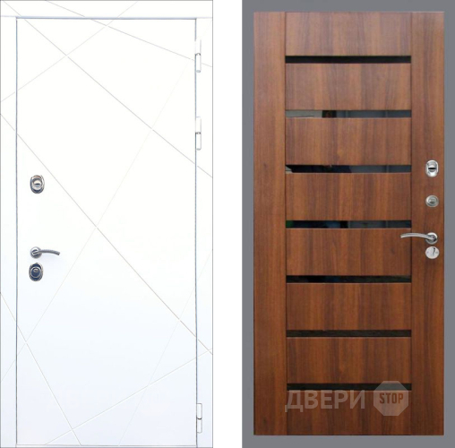 Входная металлическая Дверь Рекс (REX) 13 Силк Сноу СБ-14 стекло черное Орех бренди в Рузе