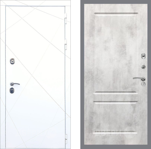 Входная металлическая Дверь Рекс (REX) 13 Силк Сноу FL-117 Бетон светлый в Рузе