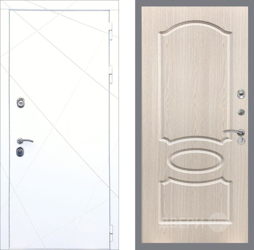 Входная металлическая Дверь Рекс (REX) 13 Силк Сноу FL-128 Беленый дуб в Рузе