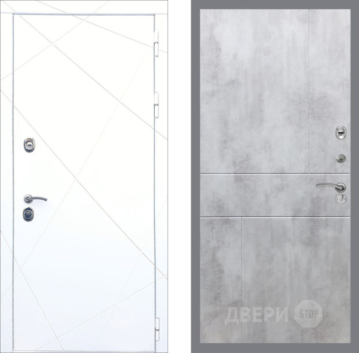 Входная металлическая Дверь Рекс (REX) 13 Силк Сноу FL-290 Бетон светлый в Рузе