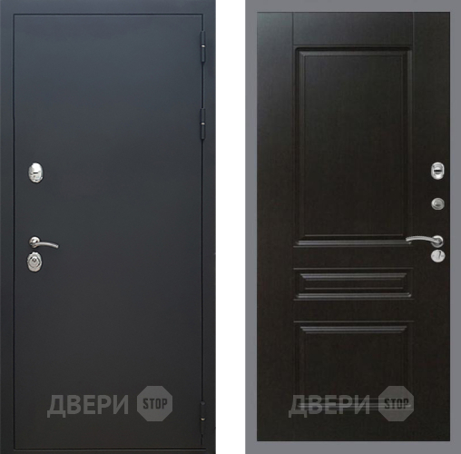 Входная металлическая Дверь Рекс (REX) 5 Черный Муар FL-243 Венге в Рузе