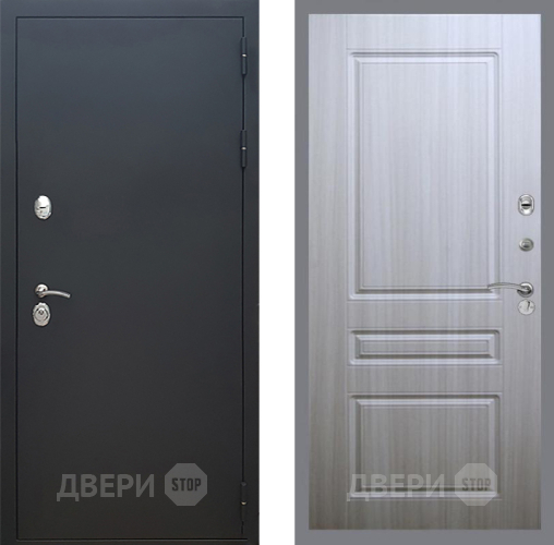 Входная металлическая Дверь Рекс (REX) 5 Черный Муар FL-243 Сандал белый в Рузе