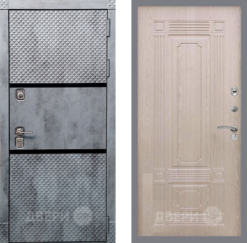 Входная металлическая Дверь Рекс (REX) 15 Бетон Темный FL-2 Беленый дуб в Рузе