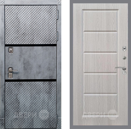 Входная металлическая Дверь Рекс (REX) 15 Бетон Темный FL-39 Беленый дуб в Рузе