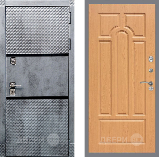 Входная металлическая Дверь Рекс (REX) 15 Бетон Темный FL-58 Дуб в Рузе