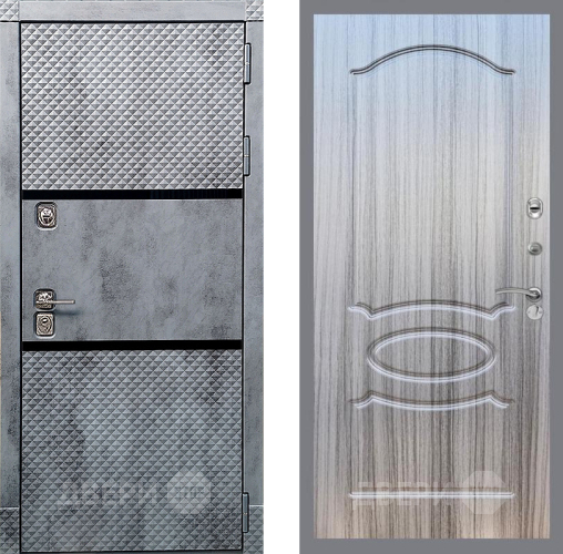 Входная металлическая Дверь Рекс (REX) 15 Бетон Темный FL-128 Сандал грей в Рузе