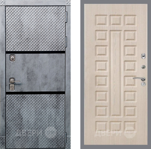 Входная металлическая Дверь Рекс (REX) 15 Бетон Темный FL-183 Беленый дуб в Рузе