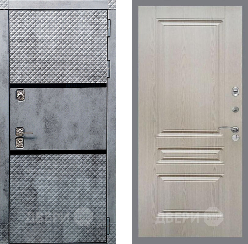 Входная металлическая Дверь Рекс (REX) 15 Бетон Темный FL-243 Беленый дуб в Рузе