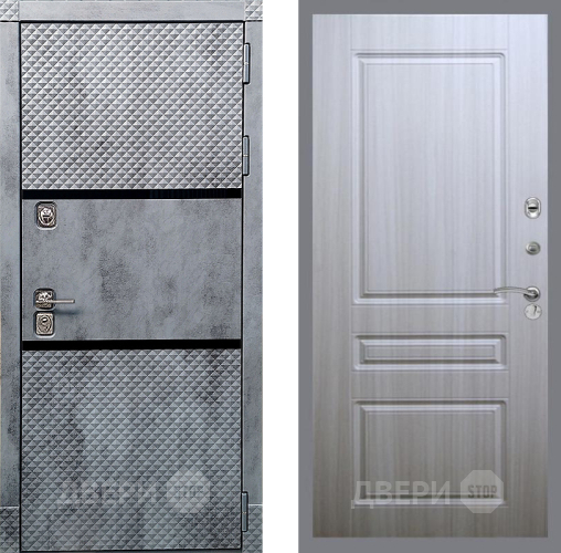 Входная металлическая Дверь Рекс (REX) 15 Бетон Темный FL-243 Сандал белый в Рузе