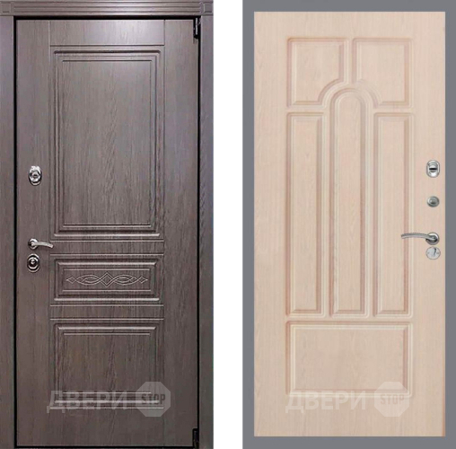 Входная металлическая Дверь Рекс (REX) Премиум-S FL-58 Беленый дуб в Рузе