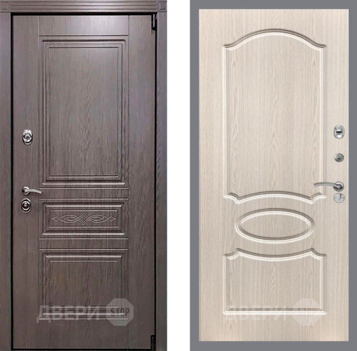 Входная металлическая Дверь Рекс (REX) Премиум-S FL-128 Беленый дуб в Рузе