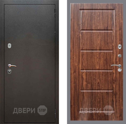 Входная металлическая Дверь Рекс (REX) 5 Серебро Антик FL-39 орех тисненый в Рузе