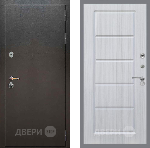 Входная металлическая Дверь Рекс (REX) 5 Серебро Антик FL-39 Сандал белый в Рузе