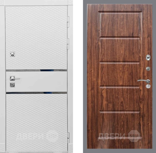 Входная металлическая Дверь Рекс (REX) 15 Силк Сноу FL-39 орех тисненый в Рузе