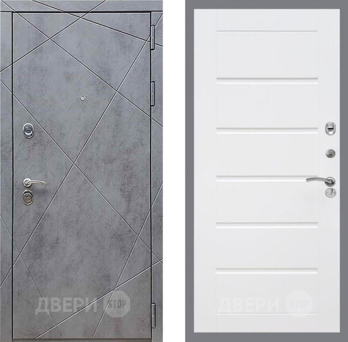 Входная металлическая Дверь Рекс (REX) 13 Бетон Темный Сити Белый ясень в Рузе
