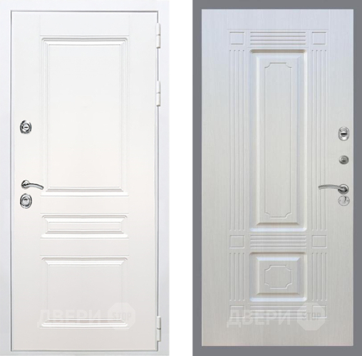 Входная металлическая Дверь Рекс (REX) Премиум-н Силк Сноу FL-2 Лиственница беж в Рузе