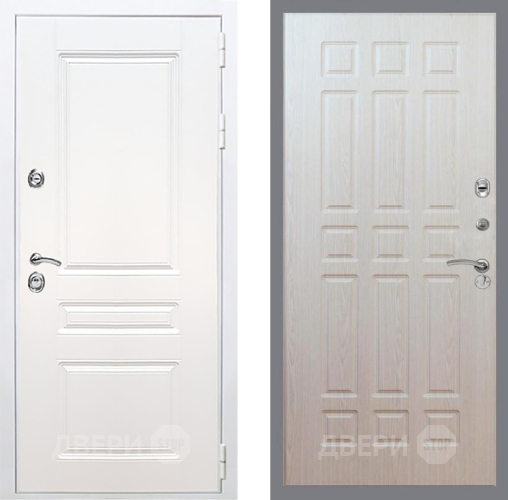 Входная металлическая Дверь Рекс (REX) Премиум-н Силк Сноу FL-33 Беленый дуб в Рузе