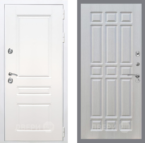 Входная металлическая Дверь Рекс (REX) Премиум-н Силк Сноу FL-33 Лиственница беж в Рузе