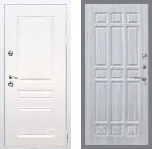 Входная металлическая Дверь Рекс (REX) Премиум-н Силк Сноу FL-33 Сандал белый в Рузе