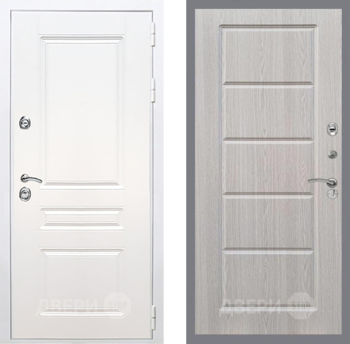 Входная металлическая Дверь Рекс (REX) Премиум-н Силк Сноу FL-39 Беленый дуб в Рузе