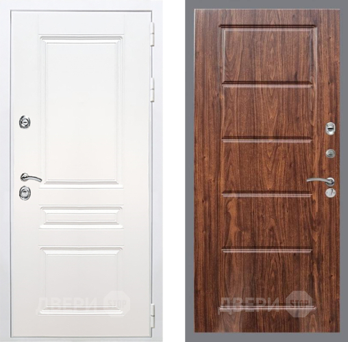 Входная металлическая Дверь Рекс (REX) Премиум-н Силк Сноу FL-39 орех тисненый в Рузе