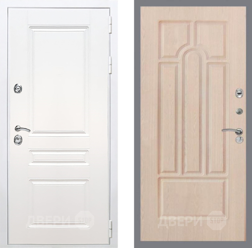 Входная металлическая Дверь Рекс (REX) Премиум-н Силк Сноу FL-58 Беленый дуб в Рузе