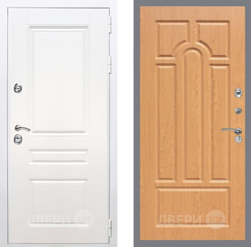 Входная металлическая Дверь Рекс (REX) Премиум-н Силк Сноу FL-58 Дуб в Рузе