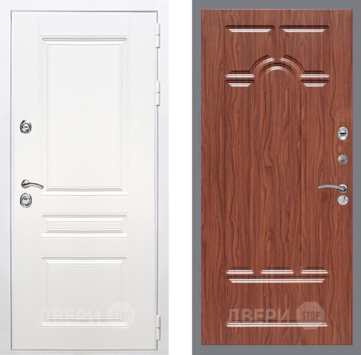 Входная металлическая Дверь Рекс (REX) Премиум-н Силк Сноу FL-58 орех тисненый в Рузе