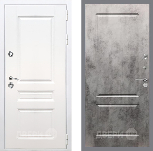 Входная металлическая Дверь Рекс (REX) Премиум-н Силк Сноу FL-117 Бетон темный в Рузе