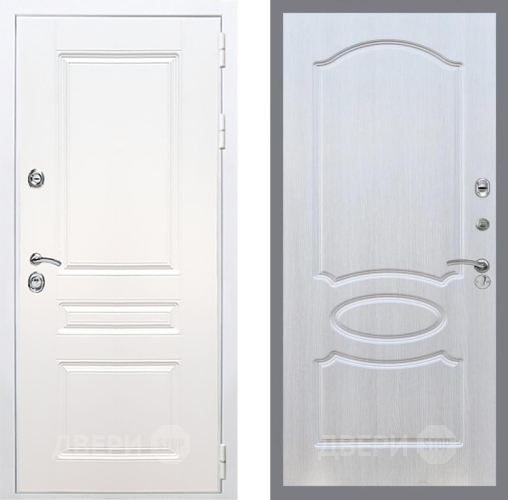 Входная металлическая Дверь Рекс (REX) Премиум-н Силк Сноу FL-128 Лиственница беж в Рузе