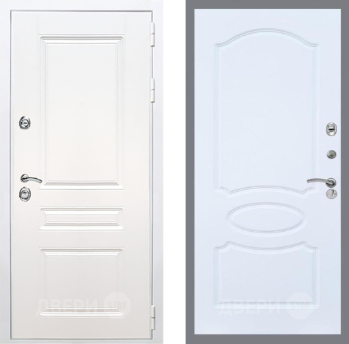 Входная металлическая Дверь Рекс (REX) Премиум-н Силк Сноу FL-128 Силк Сноу в Рузе