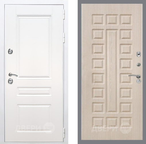 Входная металлическая Дверь Рекс (REX) Премиум-н Силк Сноу FL-183 Беленый дуб в Рузе