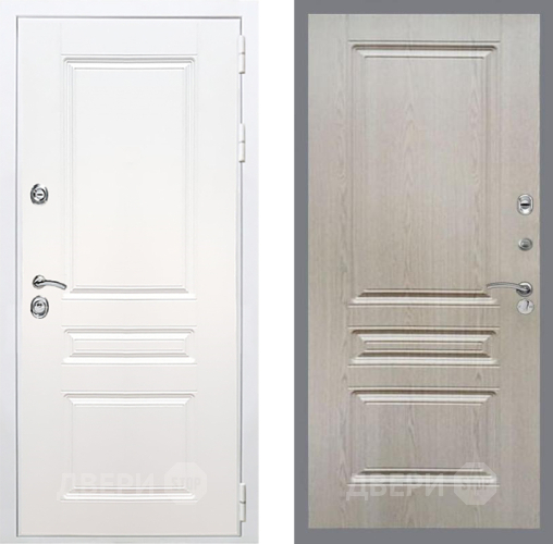 Входная металлическая Дверь Рекс (REX) Премиум-н Силк Сноу FL-243 Беленый дуб в Рузе